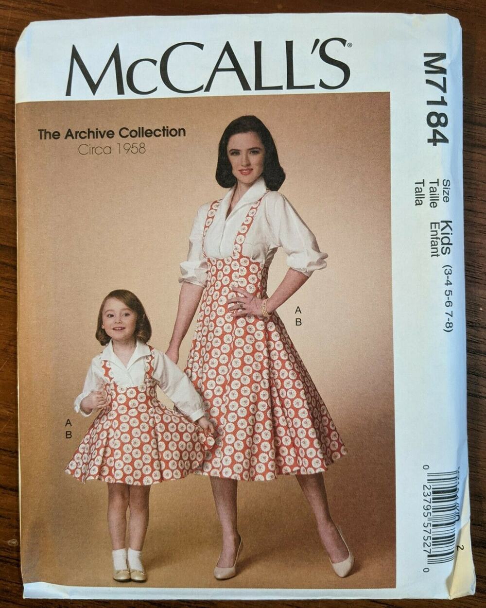 UNCUT McCall's The Archive Collection M7184 Kids Size 3-8